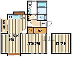 ハーモニープレイスA 1LDKの間取図画像