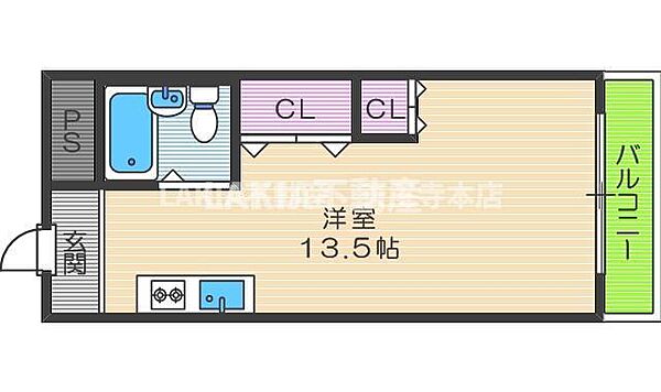 西田辺ハイツ 311｜大阪府大阪市阿倍野区西田辺町2丁目(賃貸マンション1R・3階・22.18㎡)の写真 その2