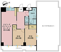 日興パレス西新井 2LDKの間取図画像