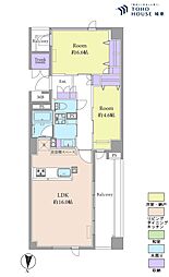 アトラス江戸川アパートメント 2LDKの間取図画像