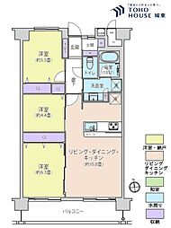 なぎさニュータウン2号棟 3LDKの間取り