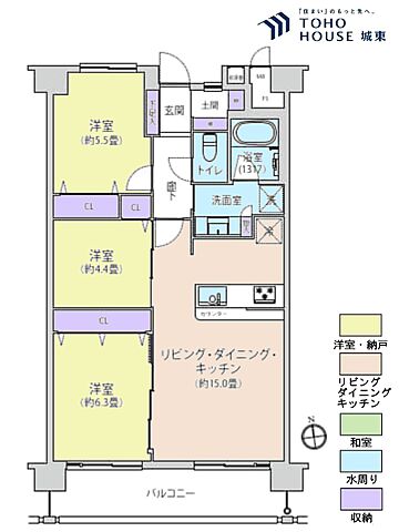 間取り なぎさニュータウン2号棟 3階/-