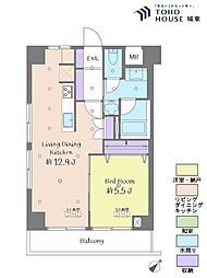 シティハイム町屋 1LDKの間取図画像