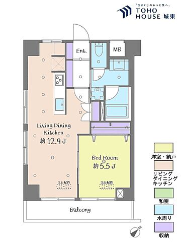 間取り シティハイム町屋 4階/-