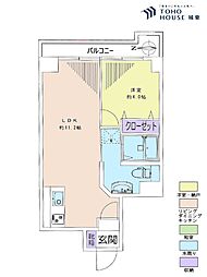 パラスト日暮里 1LDKの間取図画像