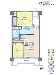 大山ローヤルコーポ 2LDKの間取図画像
