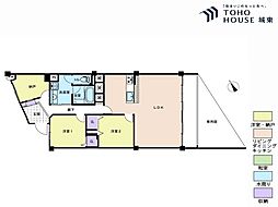 西船橋ハイリビング 2LDKの間取図画像