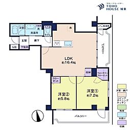 マンション市川 2LDKの間取図画像