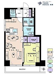 ヴェラハイツ亀戸 1LDKの間取図画像