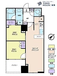 シティタワー池袋ウエストゲート 1SLDKの間取図画像