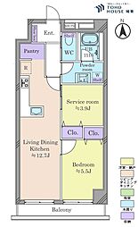 インペリアル蒲田 1SLDKの間取図画像