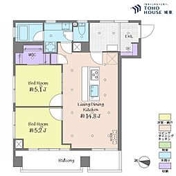 エル・アルカサル尾久 2LDKの間取図画像