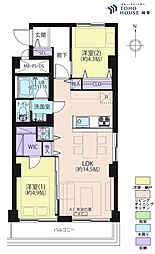 メイゾン牛込 2LDKの間取図画像