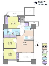 ラ・アトレ梅島 3LDKの間取図画像