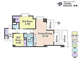 十条ガーデンハウス 2LDKの間取図画像