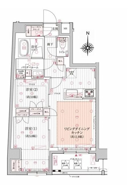 2LDK 間取り