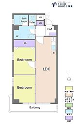 秀和川口青木町レジデンス 2LDKの間取図画像