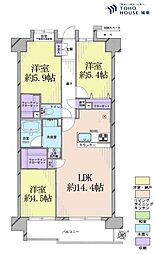 ライオンズガーデンシティ平井 3LDKの間取図画像