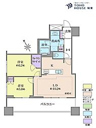 シティタワー池袋 2LDKの間取図画像