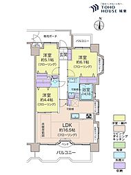 ライオンズシティ四ツ木 3LDKの間取図画像