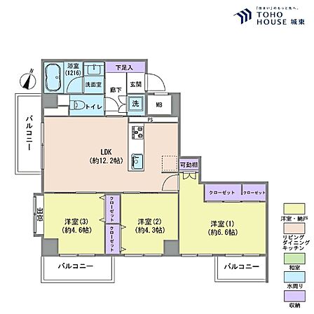 3LDK 間取り