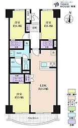 グリーンコーポ千寿1号棟 3LDKの間取図画像