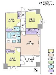 グランドシティ勝どきアーバンオアシス 3LDKの間取図画像