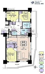 プラウドタワー武蔵浦和ガーデン 2SLDKの間取図画像