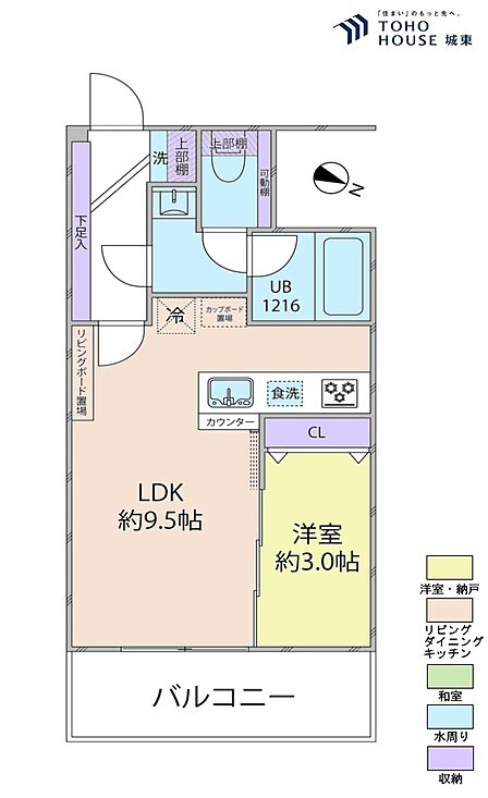 1LDK 間取り