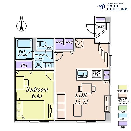 1LDK 間取り