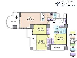 シテヌーブ北千住30A棟 3LDKの間取図画像