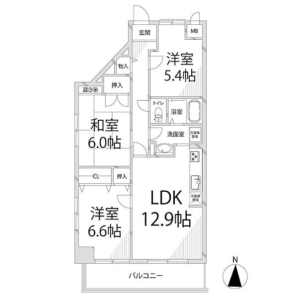 キャッスルコート東辻井 908｜兵庫県姫路市東辻井4丁目(賃貸マンション3LDK・9階・69.84㎡)の写真 その2