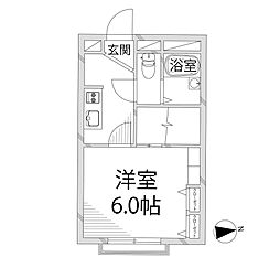 サニーパレス継 1Kの間取図画像