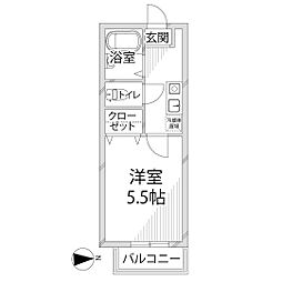 ナイスワン太子 1Kの間取図画像