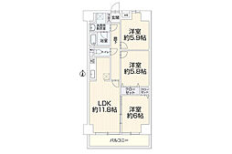 藤沢西ガーデンハウス 3LDKの間取図画像