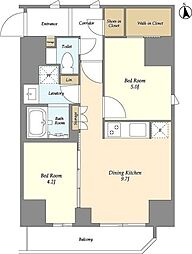 グランカーサ蒲田ウエスト 5階2DKの間取り