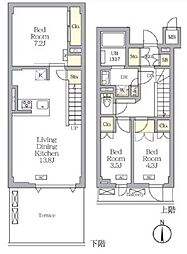 アジールコート都立大学 1階3LDKの間取り
