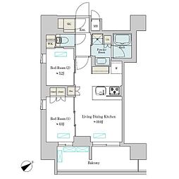 Brilliaist大井町 2LDKの間取図画像