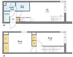 LEGALAND大森山王 2LDKの間取図画像