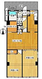 浜松町クォーターコーポ三和ビル 2LDKの間取図画像