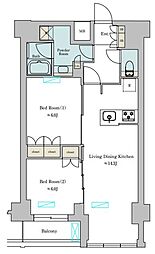 Brilliaist池尻大橋 2LDKの間取図画像