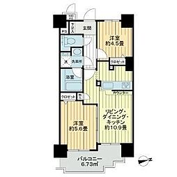 ライオンズマンション白金台 2LDKの間取図画像