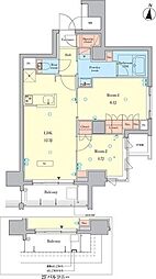 RJRプレシア千鳥 2LDKの間取図画像