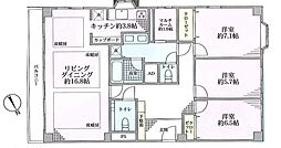 麻布広尾ナショナルコート 3LDKの間取図画像
