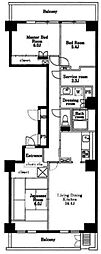 芝浦スクエアハイツ 3SLDKの間取図画像