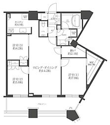 芝浦アイランドケープタワー 3LDKの間取図画像