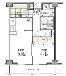 白金台マンション 1SLDKの間取図画像