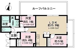 Admiral Himonya 3LDKの間取図画像