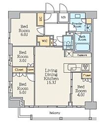 CRESTCOURT池上 4LDKの間取図画像