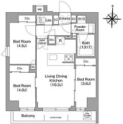 COMFORIALIV品川戸越 3LDKの間取図画像